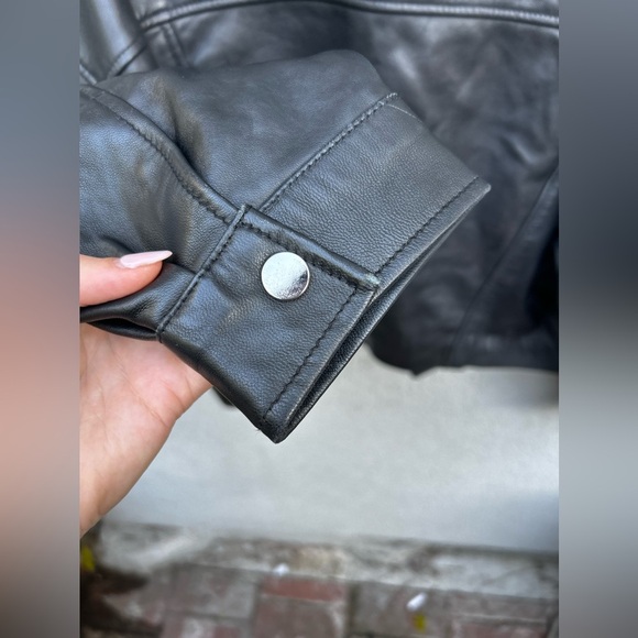 Mango Genuine Leather Biker Jacket in Black - Picture 13 of 14